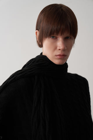 Saç Örgü Atkılı Triko Elbise