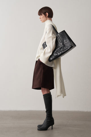 Alpaka Atkılı Oversize Kazak