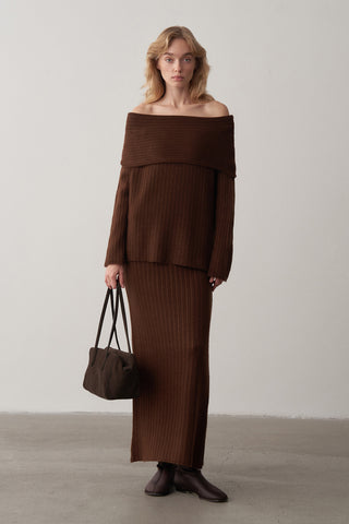 Kayık Yaka Triko Kazak