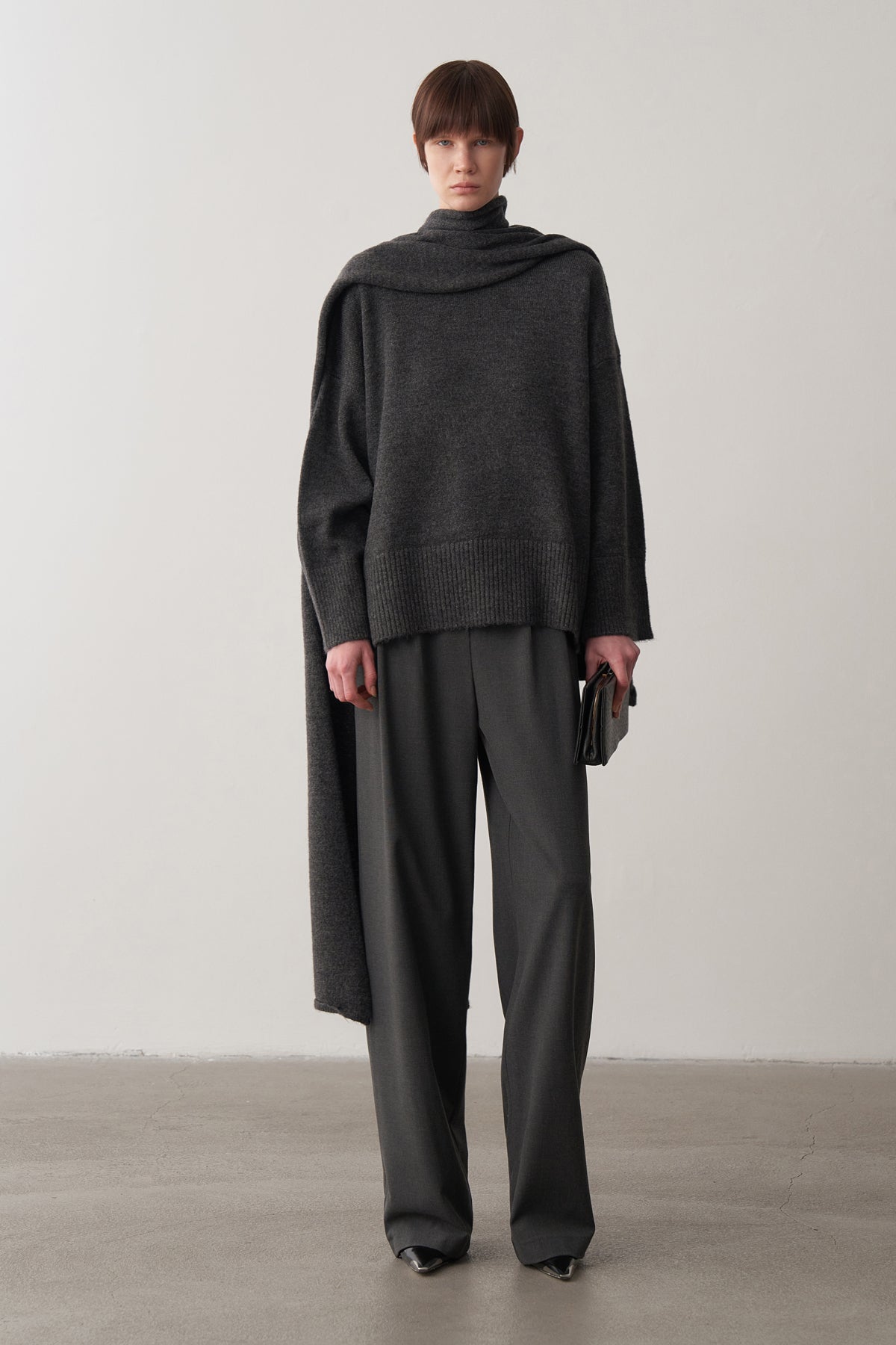 Alpaka Atkılı Oversize Kazak