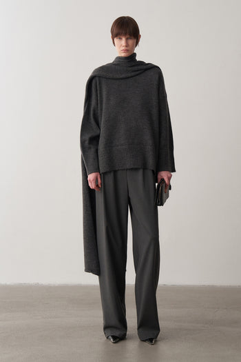 Alpaka Atkılı Oversize Kazak