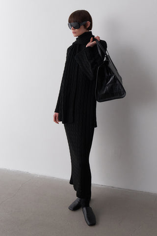 Saç Örgü Atkılı Triko Elbise