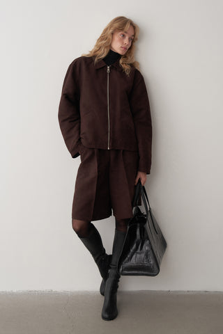 Süet Oversize Ceket ve Şort Takım