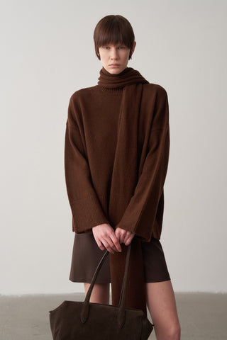 Alpaka Atkılı Oversize Kazak