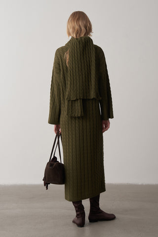 Saç Örgü Atkılı Triko Elbise