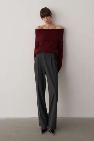 Kayık Yaka Triko Kazak