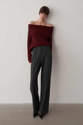 Kayık Yaka Triko Kazak