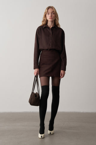 Süet Oversize Gömlek