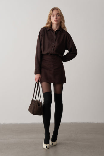 Süet Oversize Gömlek