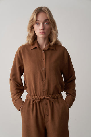 Süet Oversize Gömlek