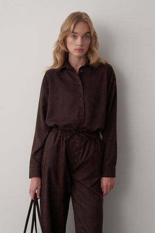 Süet Oversize Gömlek