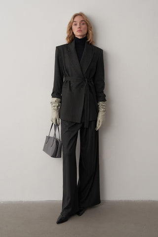 Lorn Kruvaze Çizgili Ceket Pantolon Takım