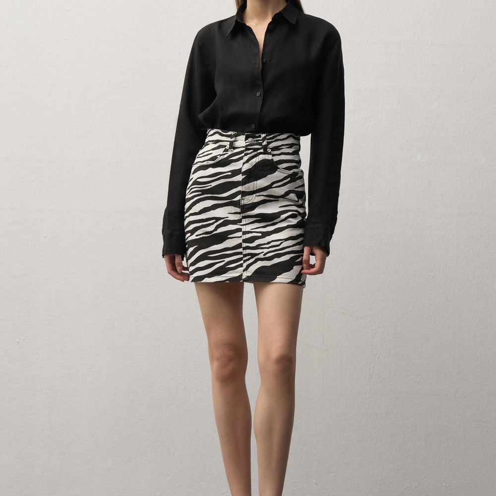 Zebra Desenli Mini Etek