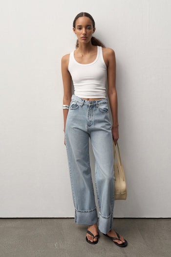 Mathilda Katlı Paça Wide Leg Jean