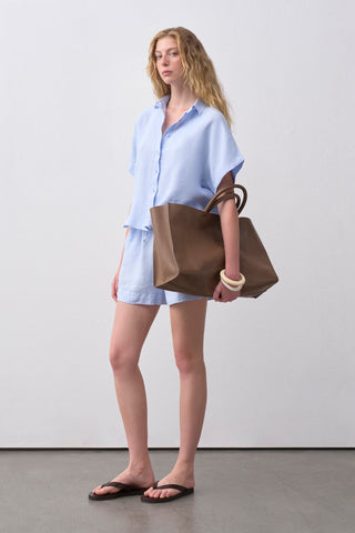 Keten Şort Gömlek Takım