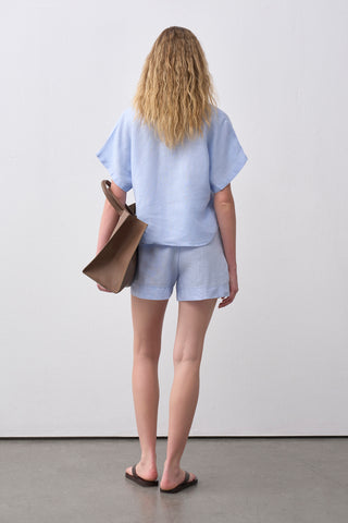 Keten Şort Gömlek Takım