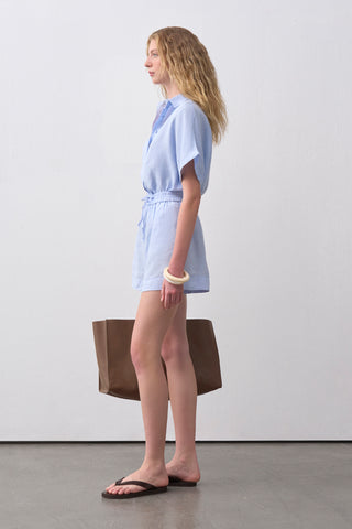 Keten Şort Gömlek Takım