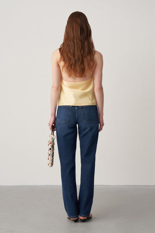 Halter Yaka Saten Bluz