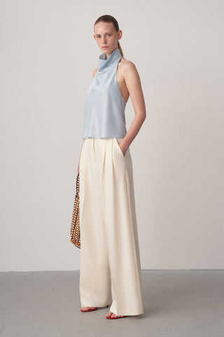 Halter Yaka Saten Bluz