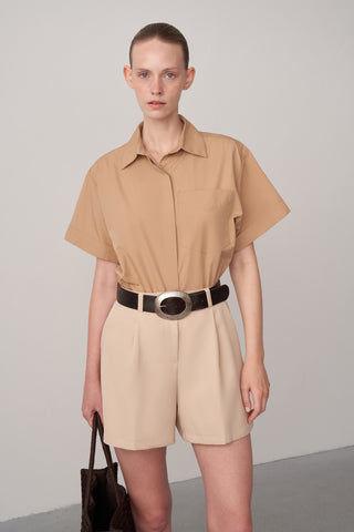 Kısa Kollu Oversize Gömlek