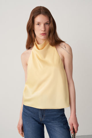 Halter Yaka Saten Bluz
