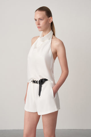 Halter Yaka Saten Bluz