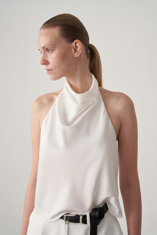 Halter Yaka Saten Bluz