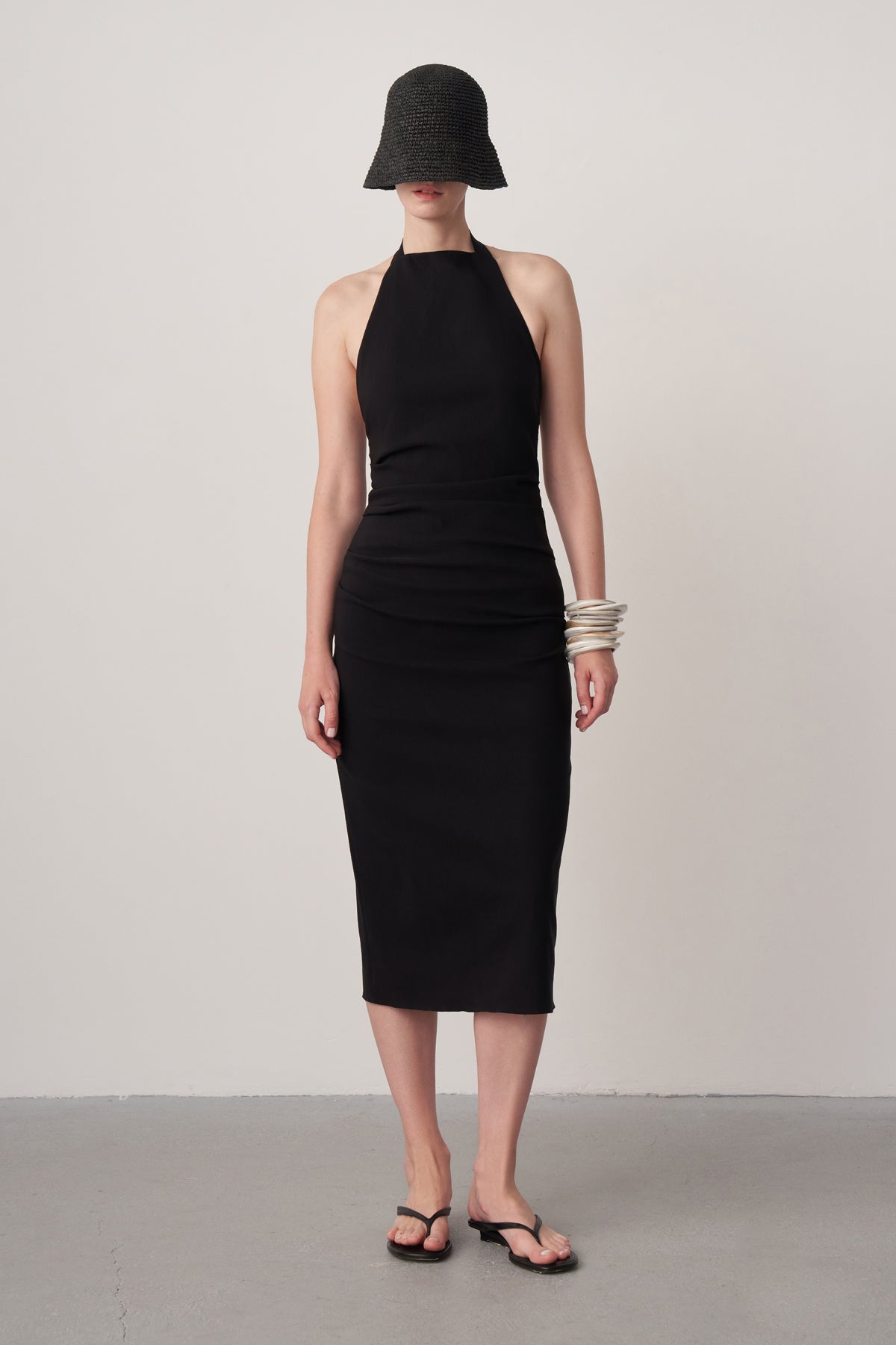 Halter Yaka Midi Elbise