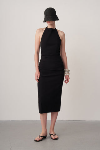 Halter Yaka Midi Elbise