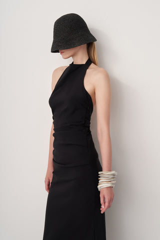 Halter Yaka Midi Elbise