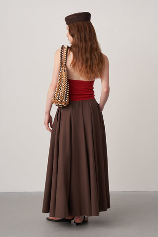 Halter Yaka Keten Triko Bluz