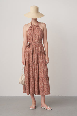 Desenli Midi Elbise