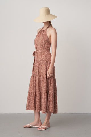 Desenli Midi Elbise