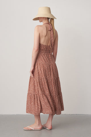 Desenli Midi Elbise