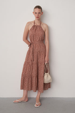 Desenli Midi Elbise