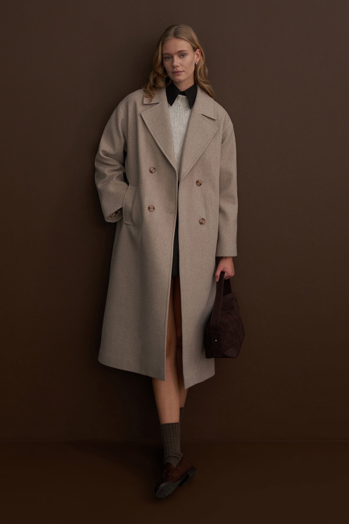 Luce Kaşe Oversize Kaban