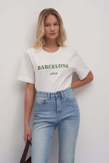 Mathilda Basic Barcelona Yazılı T-shirt