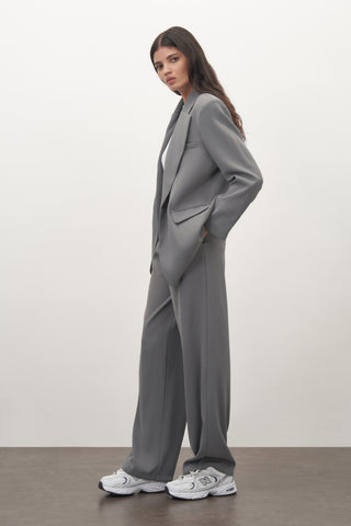 Grey Special Edition Ceket Yelek Palazzo Takım
