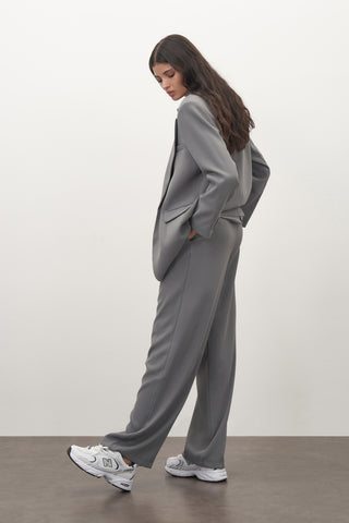 Grey Special Edition Ceket Palazzo Pantolon Takım