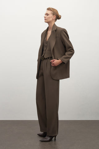 Brown Special Edition Ceket Palazzo Pantolon Takım