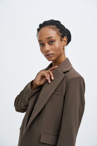 Brown Special Edition Ceket Palazzo Pantolon Takım