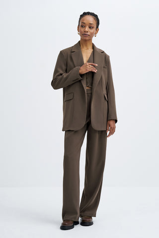 Brown Special Edition Ceket Palazzo Pantolon Takım